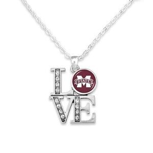 Mississippi State Bulldogs NCAA Charm Necklace Love, Team Logo